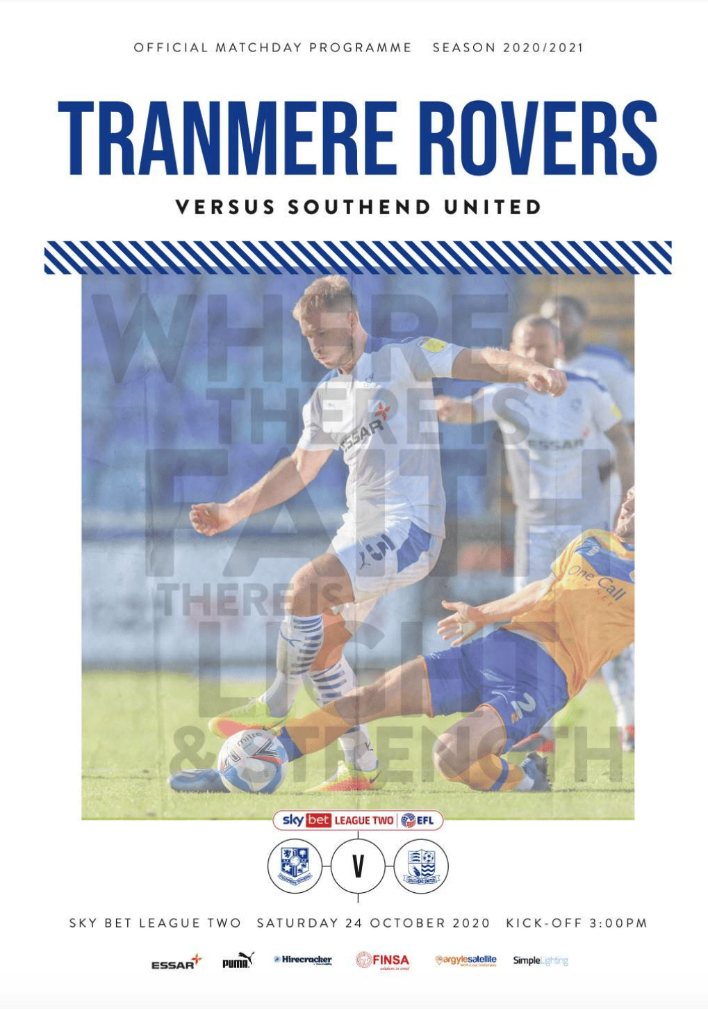 Tranmere Rovers v Southend United match programme